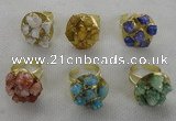 NGR181 25*30mm druzy agate gemstone rings wholesale