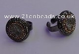NGR2153 20mm - 22mm coin plated druzy agate gemstone rings