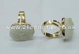 NGR57 15*20mm - 18*25mm freeform plated druzy agate rings