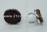 NGR63 25*30mm - 30*40mm freeform plated druzy agate rings