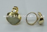 NGR65 15*20mm - 18*25mm freeform plated druzy agate rings
