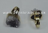 NGR86 15*20mm - 20*25mm freeform druzy amethyst gemstone rings