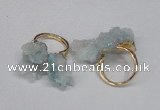 NGR97 15*20mm - 20*25mm nuggets plated druzy quartz rings