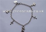 SSB18 8 inches 304 stainless steel chain dangling charms bracelet