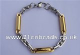 SSB37 8.8 inches 8mm width gold plated 304 stainless steel bracelet