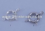 SSC206 5pcs 12mm 925 sterling silver spring rings clasps