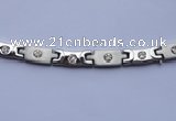 SSN07 19.5 inches 304 stainless steel inlaid with rhinestones necklace