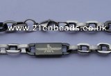 SSN26 21 inches 7 width black 304 stainless steel necklace wholesale