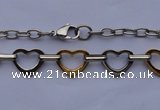 SSN32 21 inches 304 stainless steel heart chain necklace wolesale