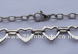SSN33 21 inches 304 stainless steel heart chain necklace wolesale