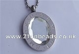 SSP01 28*35mm 304 stainless steel faceted oval clearl rhinestone pendant