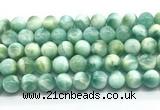 CAS323 15.5 inches 12mm round peacock angelite gemstone beads