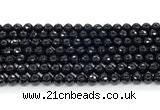 CON123 15.5 inches 5mm faceted round black onyx gemstone beads