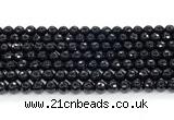 CON124 15.5 inches 6mm faceted round black onyx gemstone beads