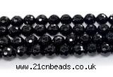 CON128 15.5 inches 14mm faceted round black onyx gemstone beads