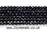 CON131 15.5 inches 6mm faceted round black onyx gemstone beads