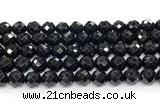 CON133 15.5 inches 10mm faceted round black onyx gemstone beads