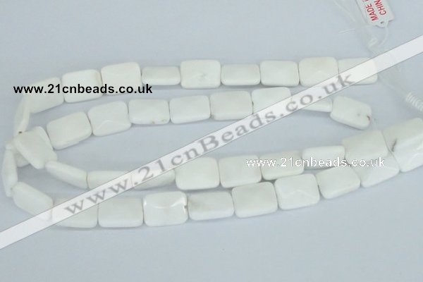 CAA08 15.5 inches 15*20mm faceted rectangle white agate gemstone beads