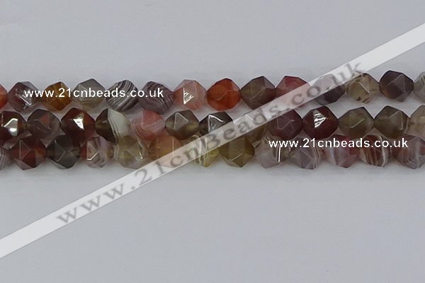 CAA1010 15.5 inches 12mm faceted nuggets botswana agate beads