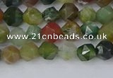 CAA1026 15.5 inches 6mm faceted nuggets Indian agate beads