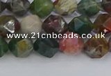 CAA1027 15.5 inches 8mm faceted nuggets Indian agate beads