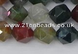 CAA1028 15.5 inches 10mm faceted nuggets Indian agate beads