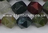 CAA1029 15.5 inches 12mm faceted nuggets Indian agate beads