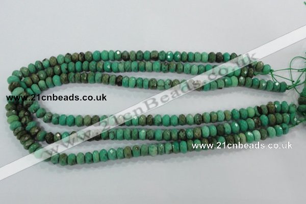 CAA103 15.5 inches 5*8mm faceted rondelle grass agate gemstone beads