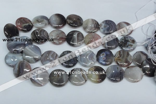 CAA106 15.5 inches 25mm coin botswana agate gemstone beads