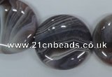 CAA107 15.5 inches 30mm coin botswana agate gemstone beads