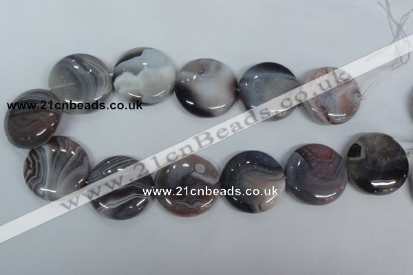 CAA107 15.5 inches 30mm coin botswana agate gemstone beads