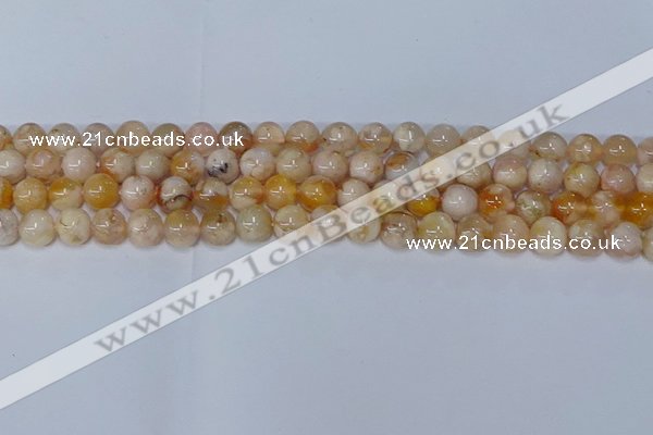 CAA1072 15.5 inches 8mm round sakura agate gemstone beads