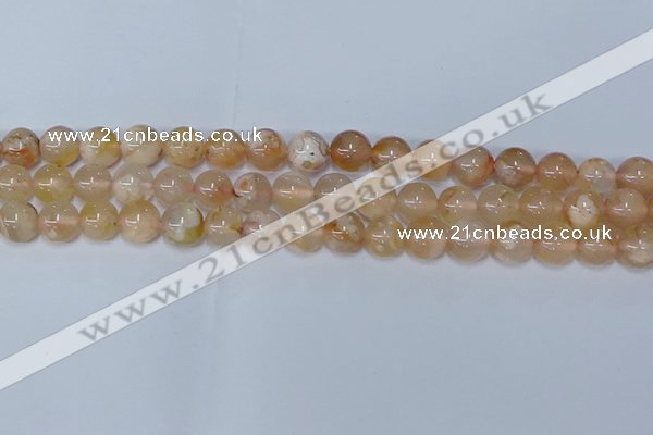 CAA1073 15.5 inches 10mm round sakura agate gemstone beads