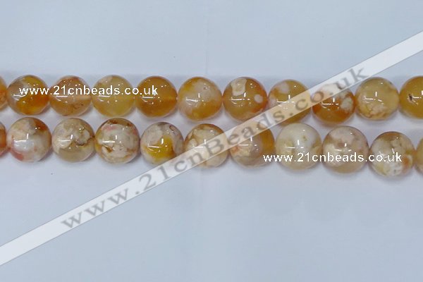 CAA1076 15.5 inches 16mm round sakura agate gemstone beads