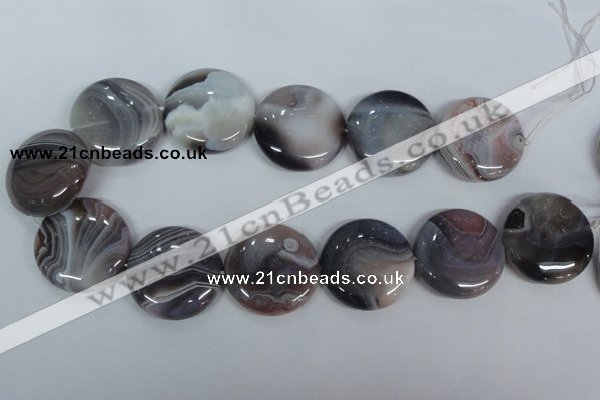 CAA109 15.5 inches 40mm coin botswana agate gemstone beads