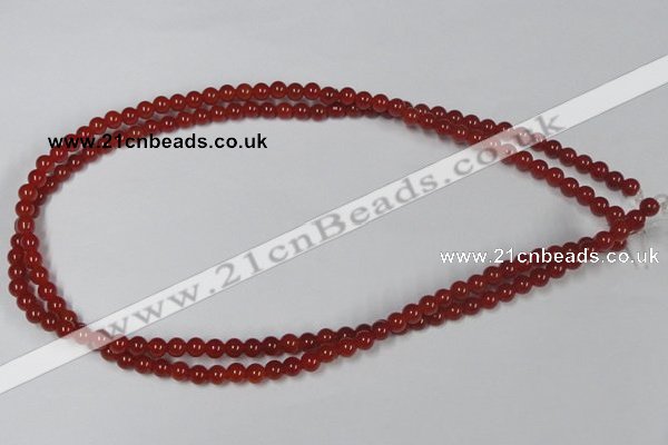 CAA110 15.5 inches 5mm round red agate gemstone beads wholesale