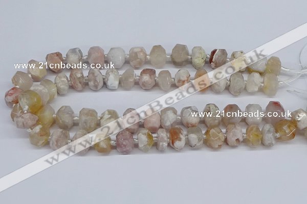 CAA1115 15.5 inches 10*14mm - 12*16mm faceted nuggets sakura agate beads