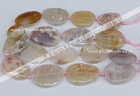 CAA1124 15.5 inches 25*35mm - 30*40mm freeform sakura agate beads