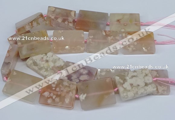 CAA1131 15.5 inches 30*40mm rectangle sakura agate gemstone beads