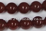 CAA114 15.5 inches 14mm round red agate gemstone beads wholesale