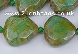 CAA1140 18*20mm - 25*35mm faceted freeform dragon veins agate beads