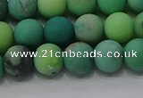 CAA1151 15.5 inches 6mm round matte grass agate beads wholesale