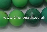CAA1153 15.5 inches 10mm round matte grass agate beads wholesale