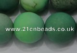 CAA1155 15.5 inches 14mm round matte grass agate beads wholesale