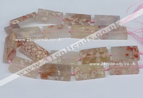 CAA1167 15.5 inches 22*40mm rectangle sakura agate gemstone beads