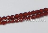 CAA117 15.5 inches 4mm faceted round red agate gemstone beads