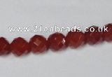 CAA118 15.5 inches 8mm faceted round red agate gemstone beads