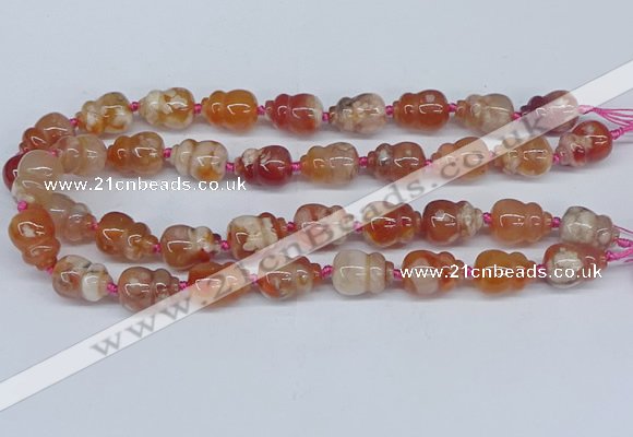 CAA1183 15.5 inches 15*20mm carved calabash sakura agate beads