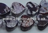 CAA1187 15.5 inches 16mm - 18mm heart dragon veins agate beads