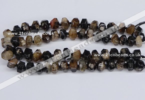 CAA1196 15.5 inches 10*14mm - 12*16mm faceted nuggets sakura agate beads